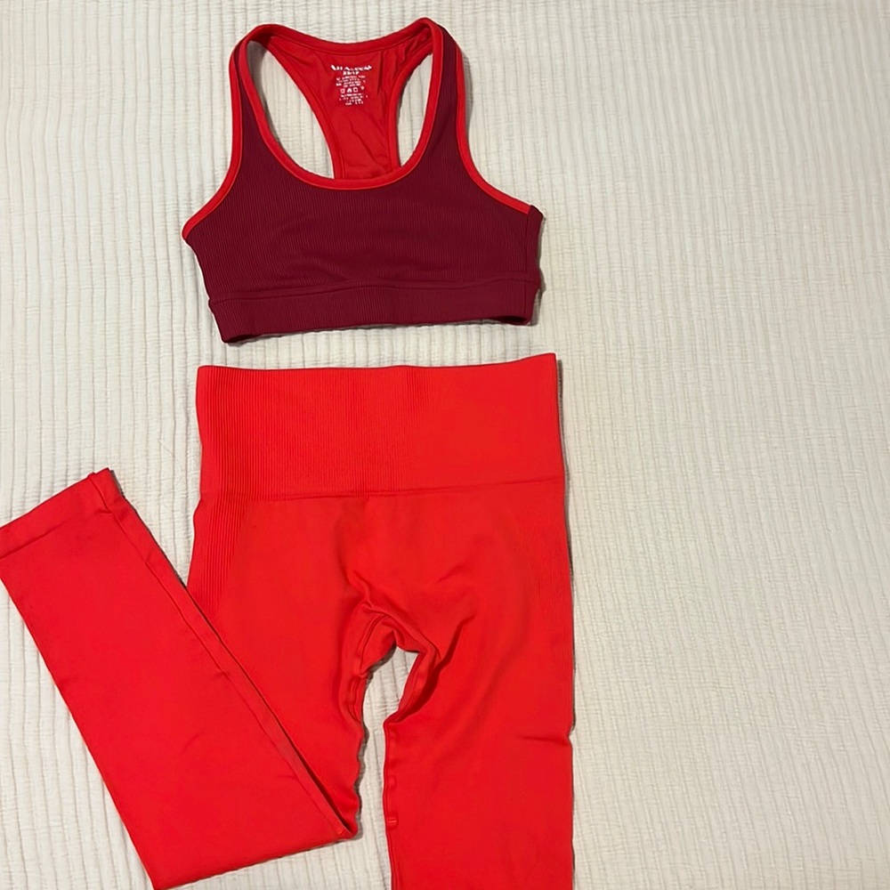 Adorable power red workout set. Worn only twice, in great condition.